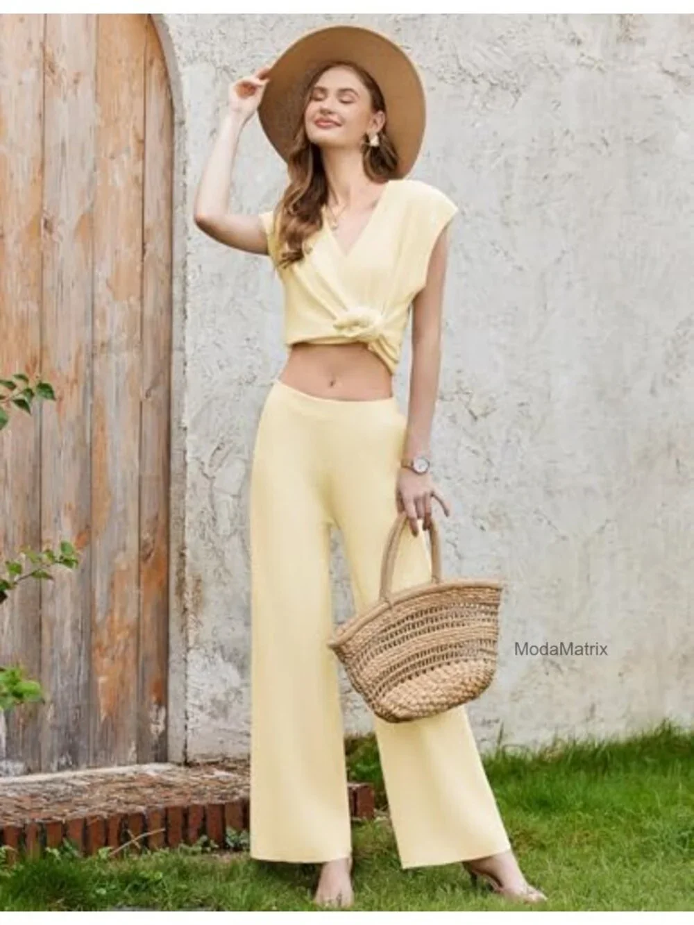 Women's 2 Piece Knit Lounge Set Sweater Vest Pants Matching Loungewear